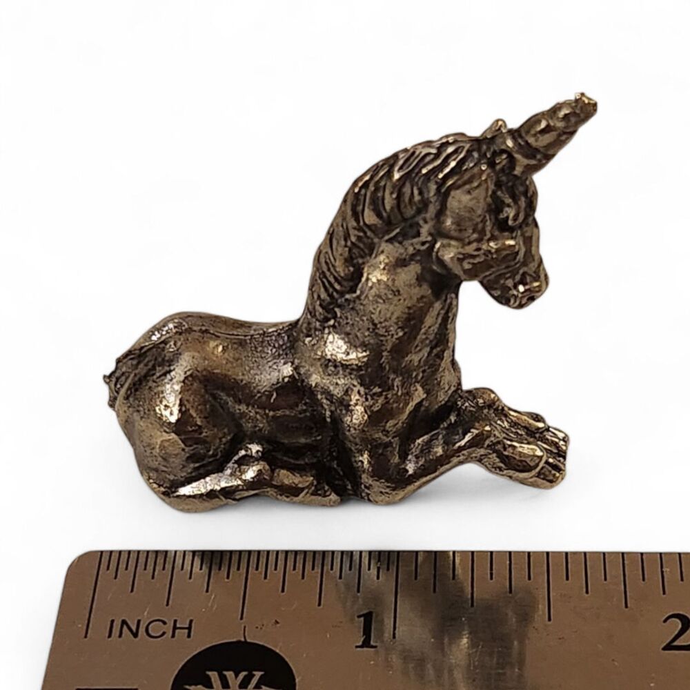ntage Pewter Unicorn Mini Figurine 1.5" Silver Tone Fantasy Mythical Creature